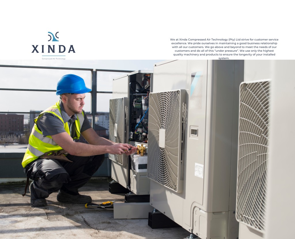 Image of a worker wearing protective gear while operating a compressed air system