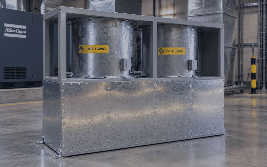 Hot Air Exhaust Ducting – Atlas Copco 160 kW Screw Compressor